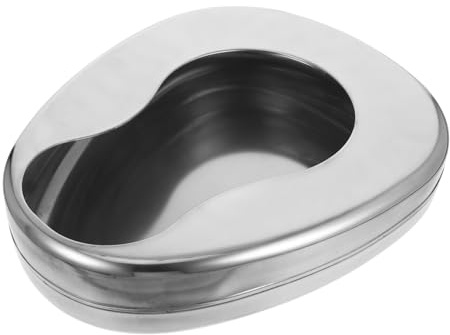 FRCOLOR Stainless Steel Bedpan for Elderly Women and Men Bedridden Patients Travel Bedpan Bed Pans for Elderly