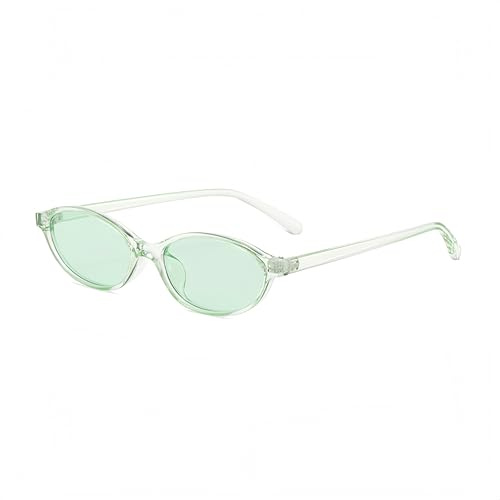 WDZAYXC Retro ovale Rechteckige Sonnenbrille für Damen Herren,Klassische Vintage Brille,UV400 Schutz (Hellgrün)
