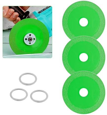 Lot de 3 disques de coupe pour verre, 100 mm x 15 mm, pour céramique, carrelage, verre, porcelaine, meuleuse d'angle