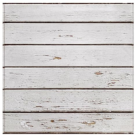 COMSTICKC Pannelli Murali 3d Adesivi Effetto Legno Bianco, 10 Pezzi 30x30 cm, Pannelli Murali In PVC Legno Per Decorativi Pareti Interne Cucina, Bagno, Soggiorno, Impermeabile