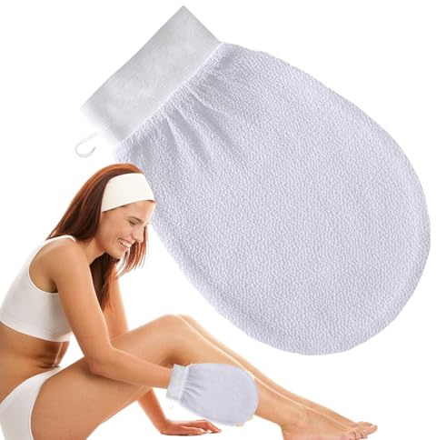 Gants de douche | Gants Temple Spring | Gants autobronzants | Mitaines en fibre de viscose | Outil exfoliant flexible pour nettoyer les peaux mortes ou sèches pour enlever les peaux mortes et le faux