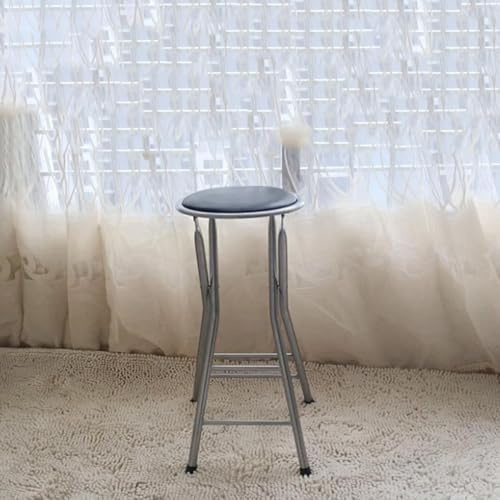 MACAGGTNTU Sedia Da Bar Alta Portatile 60 Cm 70 Cm Sgabello Da Bar Pieghevole Sgabello Da Bagno Sgabello Da Giardino Campeggio Esterno(Black,60cm/24in)