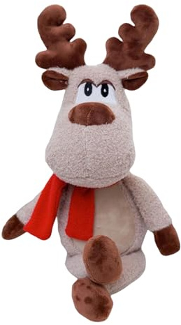 Acunny Weihnachtsrentier,50cm Weiche Plüschfigur Mit Rotem Schal | Weihnachtsplüschrentier,für Innenbereich Zuhause Schlafzimmer Sofa Boden Kinder Freunde Familie