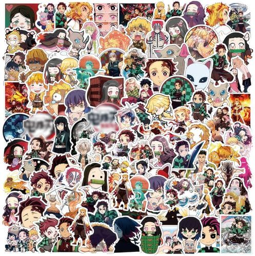AYNKH 100 PCS Anime Stickers,Demon Slayer Stickers for Luggage Water Bottle Snowboard Skateboard Bicycle Decal for Teens Adult Waterproof Aesthetic Stickers