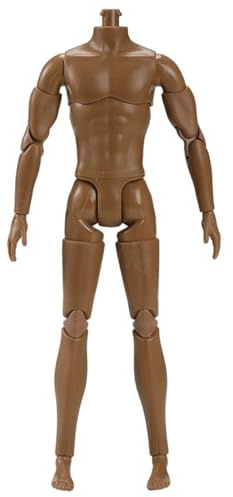 Actionfigur im Maßstab 1:6, beweglicher männlicher muskulöser Actionfigurenkörper mit Mehreren Gelenken für die Ausstellungspuppensammlung, Braun