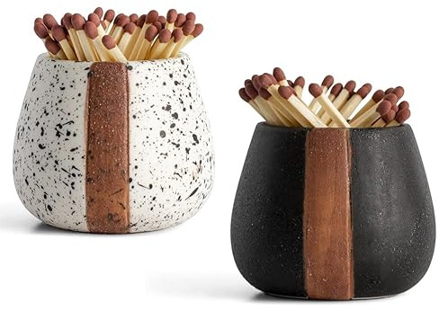 Porta fiammiferi in vetro, piccole campane in vetro, set da 2 pezzi, supporto per fiammiferi dolci e fantasiosi – fiammiferi in vetro, regali decorativi moderni per interni