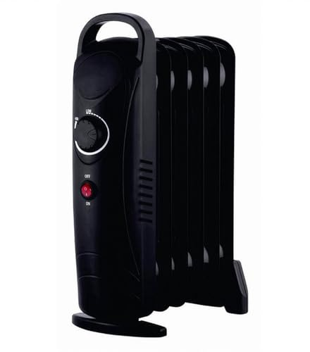 ECOSO 800W UK Plug Oil Filled Portable Desktop Electric Radiator Black
