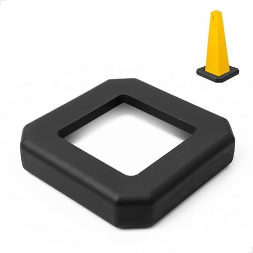 Berry Weighted Cone Base 3.3kg Black | Heavy Duty PVC Square Base for Traffic Cones | Stable Cone Weight for Parking, Wet Floor Signs, Construction & Safety Zones