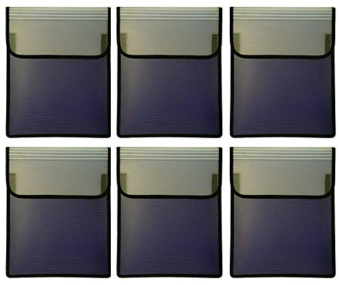 VELOFLEX Heftbox Ordnungsmappe A4, Klettverschluss (Blau, 6X Heftebox)