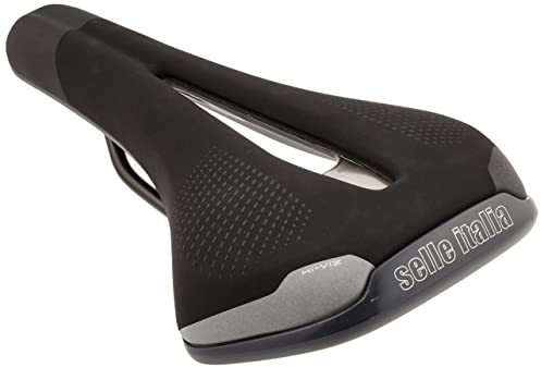 Selle Italia ST 5 Flow - Sella per Bicicletta da Città, Urbana, E-Bike, Telaio in FeC Alloy e Foro Anatomico, Inserti High-Viz - Taglia S2, Nero