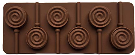 Moule à sucettes 3D en silicone - 6 cavités - Forme tourbillon - Pour bonbons, chocolat, gélatine, fondant, pâtisserie