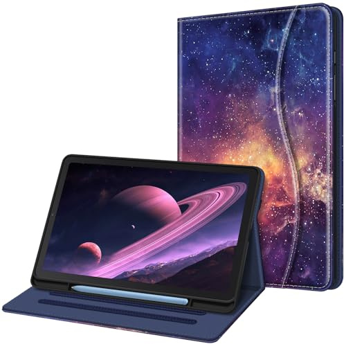 Fintie Hülle für Samsung Galaxy Tab S6 Lite 10.4 2024/2022/2020 | Stoßfeste Schutzhülle mit Soft-TPU-Rückseite, 3-fach verstellbarem Ständer, S Pen Halter, Dokumentenfach, Die Galaxie