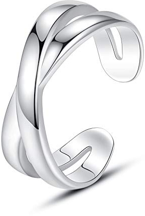 VIKI LYNN 925 Sterling Silver Open Cross Joint Knuckle Ring Pinky Tail Rings for Women