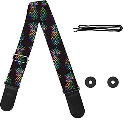 Pizding Starry Gitarrengurt, verstellbarer Schultergurt, Ersatz für Handtasche und Bass, Ananas, One size