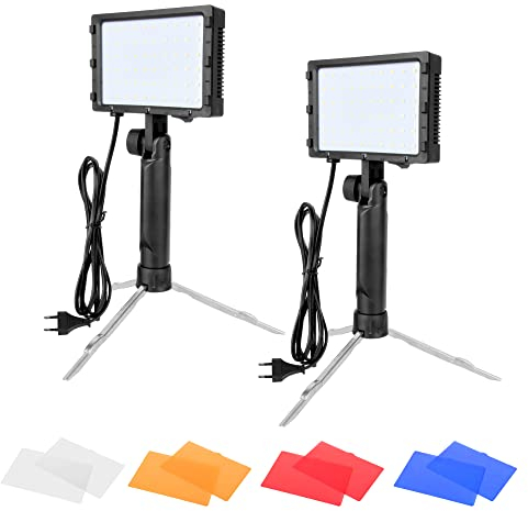 EMART Panneau LED Lumière, Kit d'éclairage de Photographie Portable de Lumière Continue 5500K, Lampe de Photographie de Bureau avec Trépied et Filtres de Couleur pour Studio Photo et Vidéo