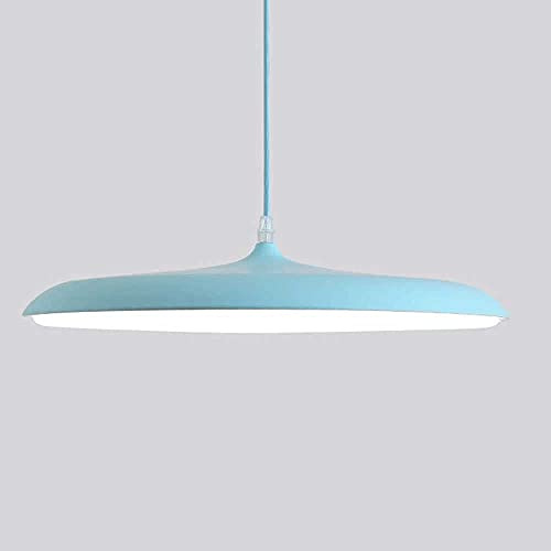 ZHRENXN Candelabro redondo moderno y simple, lámpara colgante LED con atenuación de tres colores, luz colgante empotrada en forma de platillo volante de colores, accesorios de iluminación para restaur