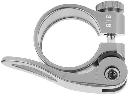 Alomejor Cykel snabbkopplare sadelstolpe sadelklämma sadelklämma klämring snabbbyte sadelklämma av aluminiumlegering 31,8 mm för vägcykel hjul (31,8 mm titan)