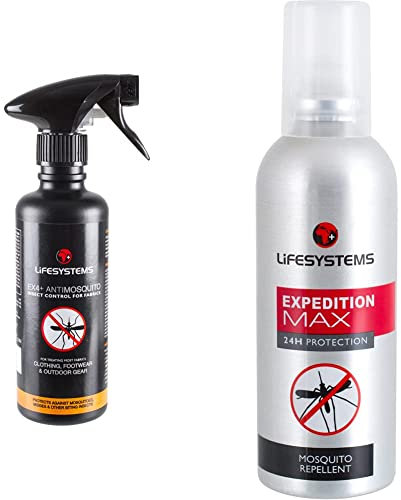 Lifesystems Ex4 Anti Mosquito Clothing, Footwear and Outdoor Gear Treatment - 350 ml Spray | Protect Against Mosquitoes, Midges & Insect Repellent Expedition Max Mosquito Repellent Pump Spray