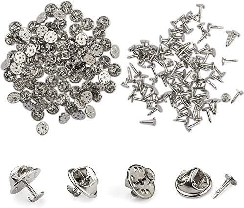 Verschlussstifte,50 Stück Silber Sicherungsstift Anstecknadeln zum Basteln zur Befestigung von Verschlüssen Displaybüchern Namensschildern Haken Kunsthandwerk DIY kein Werkzeug Erforderlich Silber