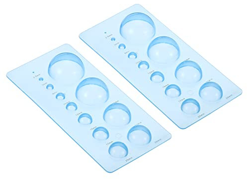 PATIKIL Papier Ligné Piquage Template Tableau 7x3 Pouce, 2 Paquet Demi Boule Domes 2-Rangée Matrice Crimpeur Outil pour 3D Fleur Pot Artisanat, Bleu
