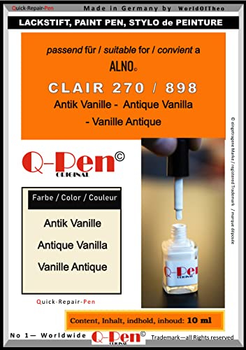 Q-Pen Original Lackstift for Alno Clair 270 898 Antik Vanille; by Touch-up Paint