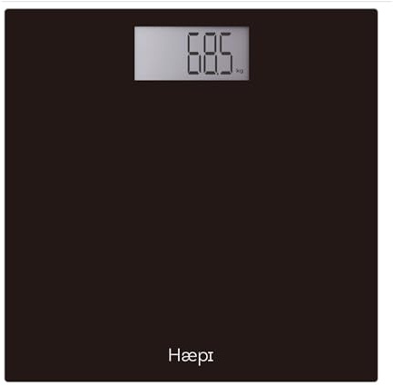 Haepi-Pèse personnes électronique avec plateau, grand écran, gros chiffres et grand affichage-Pèse-personne design et précis- Capacité maximale de 180kg-Piles incluses-Garantie 15 ans