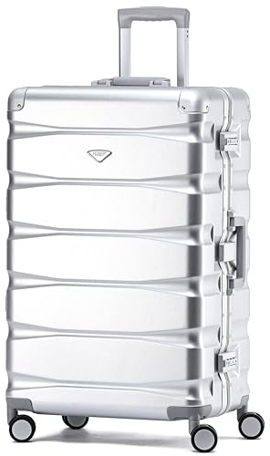 Flight Knight Premium Travel Suitcase - 8 Spinner Wheels - Built-in Side Lock Lightweight Aluminium Frame, ABS Hard Shell Carry on Check In Luggage Highly Durable - Approved for Over 100 Airlines