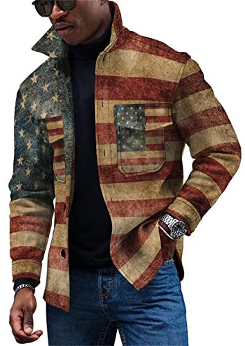 Herren Jacke Wolljacke Herren Leinen Hemd Übergangsjacke Herren Westen Trachtenhemden Für Herren Herren Dünne Jacke Herren Jacken Trachtenhemd Herren Weiß Jeansjacke Herren(Watermelon Red,3XL)