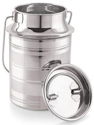 jewellary hub, bricco per latte in acciaio inox, vintage, lattine rustiche con coperchio, 10 litri