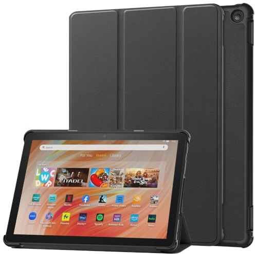 Kepuch Custer Hülle für Fire HD 10 2023,Smart PU-Leder Hüllen Schutzhülle Tasche Case Cover - Schwarz