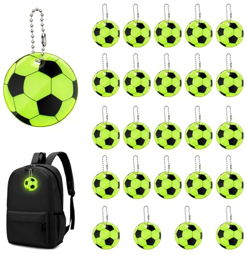 Reflektierender Fußballanhänger, Dauerhaft Sicherheitsreflektor-anhänger | 24 PCS Leicht zu Hängen Reflektierender Fußball, Reflektoren Anhänger für Nächtliches Radfahren Laufen Trekking