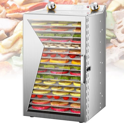 WuDLi Machine De Séchage De Fruits à 18 Plateaux, Déshydrateur pour Aliments Et Viande Séchée, Séchoir électrique pour Collations pour Animaux De Compagnie, Contrôle De La Température De 30 à 90 ° C,