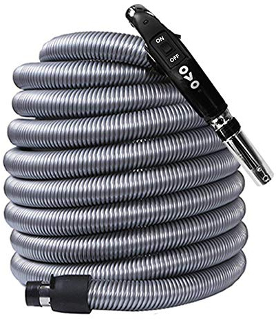 OVO Universal Central Vacuum 35ft Low Voltage Hose, Switch Control at The Handle, Fits Most Inlets, Crushproof
