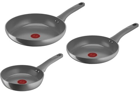 Lagostina Risorsa, Set Padelle Antiaderenti, 3 Padelle 20, 24 e 28 cm con Rivestimento in Ceramica, Padelle Antiaderenti Compatibili con Gas e Induzione, Tecnologia Thermosignal, Cottura Senza Grassi