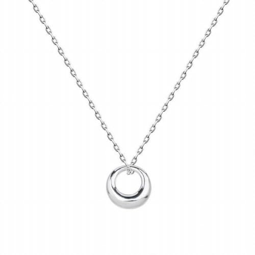GeRRiT S925 Silberring Schlüsselbein Kette Männer und Frauen Wind Persönlichkeit Einfache Geometrische Unregelmäßige Kreis Halskette, Geometrische Ringkette, 925er Silber