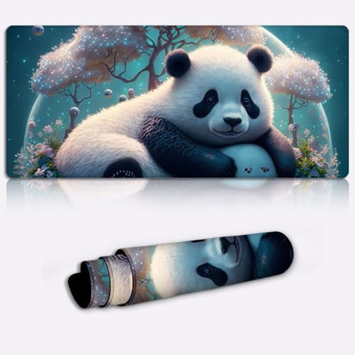 CHTXD Schreibtischunterlage Majestic Panda Bear XL-Mauspad, Tischunterlage (31,5 x 11,8 x 0,12 Zoll), großes Gaming-Mauspad, langlebige, rutschfeste Unterseite aus Naturkautschuk