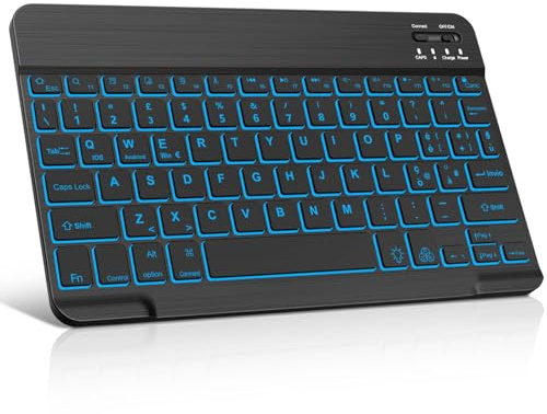 WINCHKING Bluetooth Tastiera per Tablet, Retroilluminata Tastiera wireless ultrasottile, Keyboard sottile e leggera per iPad, Android Samsung Tablet, Xiaomi Redmi Pad, Huawei, Lenovo Teblet, Nero