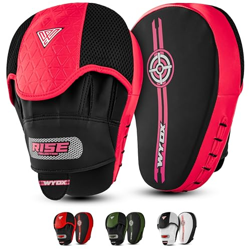 WYOX Boxing Pads for Adults & Coaches – Shock-Absorbing Boxing Mitts and Fight Pads with Ventilated Mesh, Palm Dome & Wrist Support for Punching, MMA, Muay Thai and Kickboxing Training