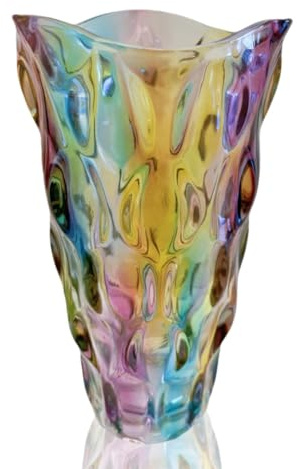 Vaso colorato, grande vaso decorativo in vetro di cristallo, vaso per fiori colorato, contenitore per piante per la decorazione della casa, decorazione di nozze, centrotavola, festa