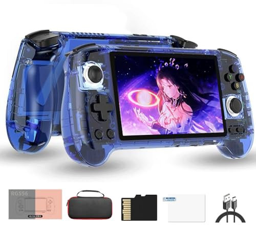 NULA RG556 - Console da gioco portatile in stile retrò, Android 13 con 8 + 128 G (senza mappa) e custodia, touch screen AMOLED, schermo Unisoc T820, supporto WiFi