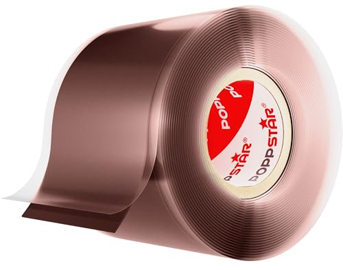 POPPSTAR selbstverschweißendes Silikonband, 3m x 38mm, Isolierband und Dichtungsband (Wasser, Luft), rotbraun, 1 Rolle