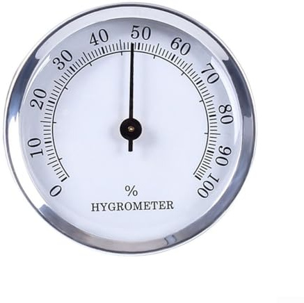 Thermomètre hygromètre mécanique - Mini hygromètre d'intérieur - Hygromètre domestique en alliage d'aluminium - 57 mm - Intégré - Suspendu