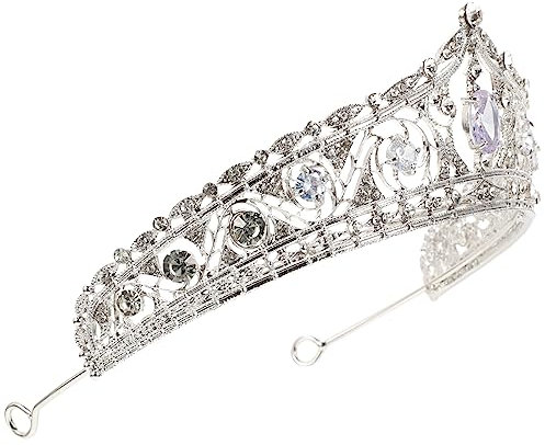 WATIIFUFU Women Rhinestone Elegante Haaraccessoires Für Hochzeiten Geburtstagsfeiern Und Pageants Krone Mit Funkelnden Wassersteinen Für Damen