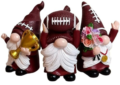 Gartenzwerg - Fußball Wichtel Statue - 3X Harz Wichtel Figuren Niedliche Zwerge Figur Dekoration für Zuhause Wohnzimmer