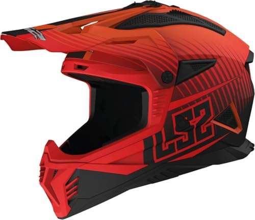 LS2, Motorrad-Crosshelm FAST II DUCK Matt H-V Orange Red, XS