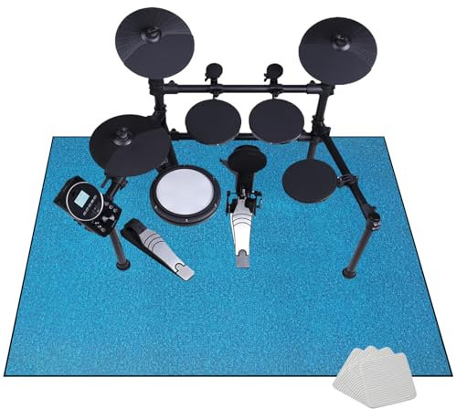 JaevKwzy Trommelteppich, Schallschutzmatte stoßdämpfende Trommelmatte, Professionelles Rechteckiges Bass Drum Elektronisches Jazz Schlagzeug Kit, rutschfeste Schlagzeug Teppich 200 x 160 cm