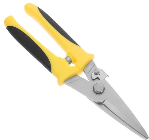 DOITOOL Tijeras Para Chapa Metálica Multiusos Mango De Pp Antideslizante Certificadas, Tijeras De Acero Inoxidable Para Corte Industrial, Ahorro De Esfuerzo Taller, 1 Unidad