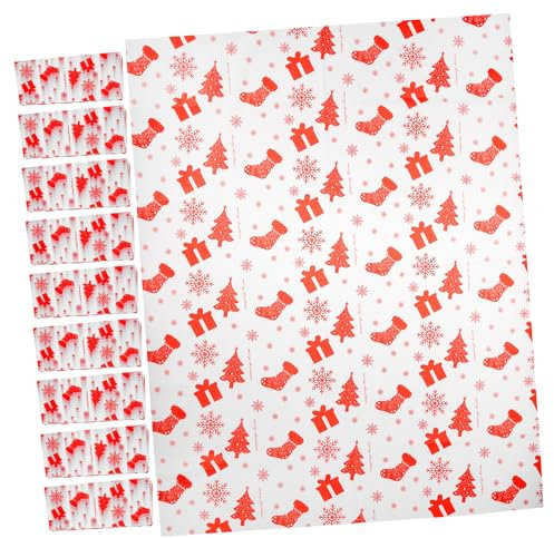 Anneome 10blätter Weihnachts Geschenkpapier Mit Zarten Mustern Für Dekoration Und Verpackung Party Supplies Für Weihnachten Und Festlichkeiten