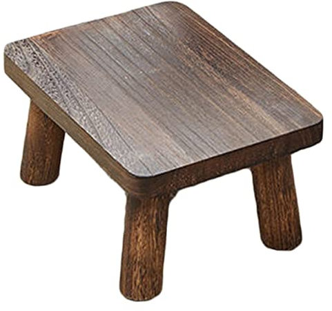 Ciieeo Small Stools Wooden Boys and Girls Step Stool with Smooth Surface and Square Legs Stable and Convenient for Home Bedroom Kitchen Use