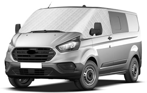 Auto Windschutzscheiben Abdeckung Kompatibel mit Ford Transit Custom 2012-2025, Scheibenabdeckung Sonnenschutz Frontscheibe Thermomatten Externe Thermo Windschutzscheibenabdeckung